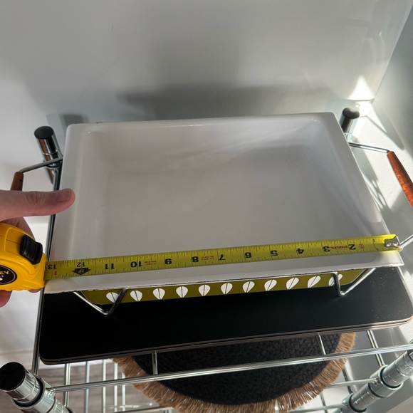 MCM Vintage Cathrineholm Lotus Casserole Baking Dish & Stand avocado green - Picture 12 of 14